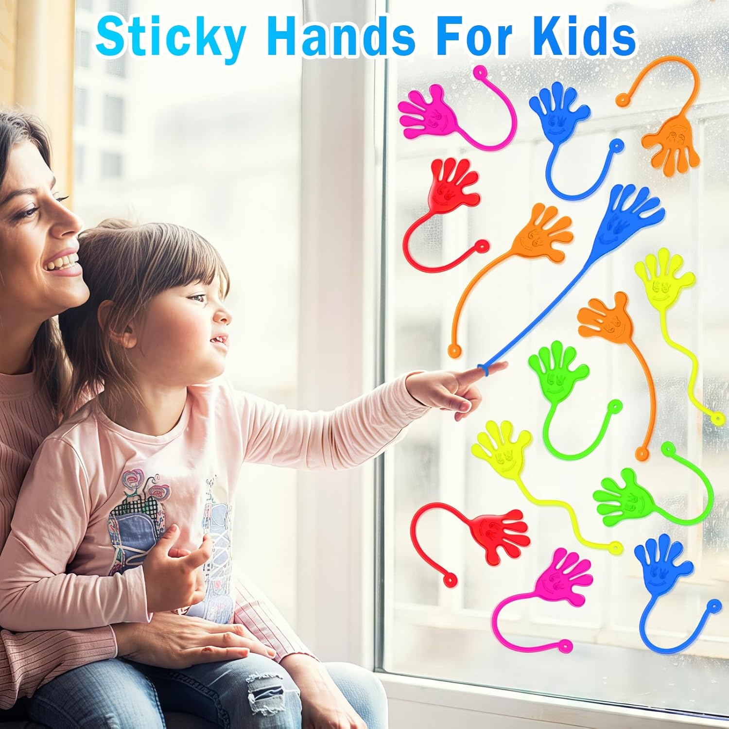 Sticky Hands Bulk 48 PCS Party Favors for Kids 4-8 8-12 Stretchy Sticky Hand Toy Goodie Bag Stuffers Filler Treasure Box Toys Classroom Prizes Back to School Gifts for Students Birthday Party Supplies