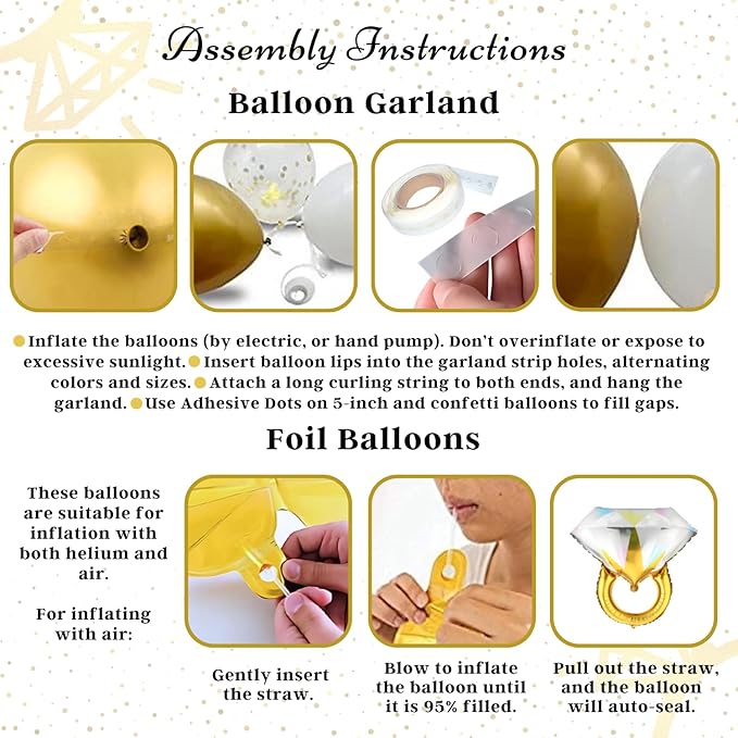 248 Pc Premium Engagement Party Decorations, Gold and White Bridal Decorations, He Asked She Said Yes Banner, Engaged Letter Balloons, Future Mrs and Mr Balloons & Sashes Ring Balloon, Boxes & more
