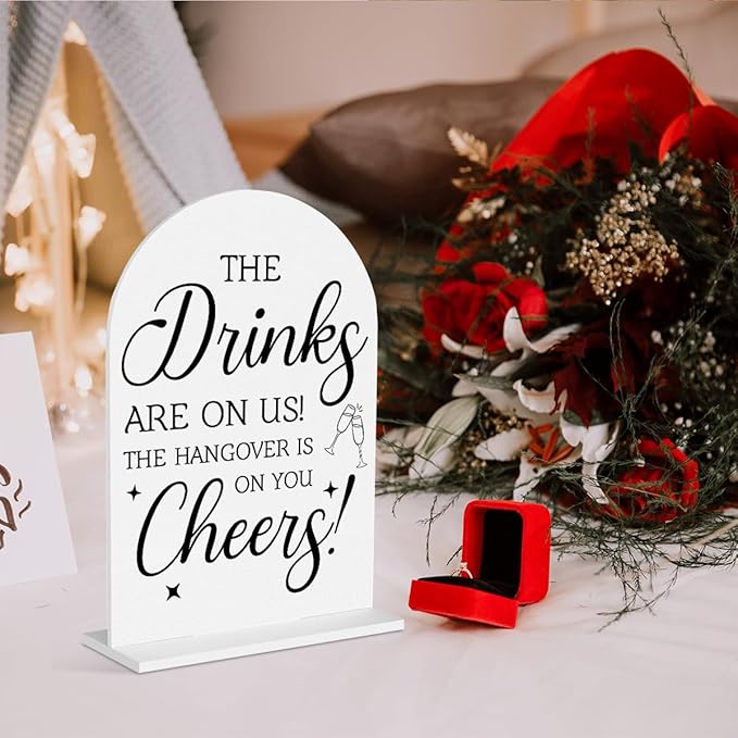 Wedding Decorations for Reception Ceremony, Wedding White Acrylic Table Sign for Marriage Parties Anniversaries Reception Cafe Hotel Party Bar Business Event