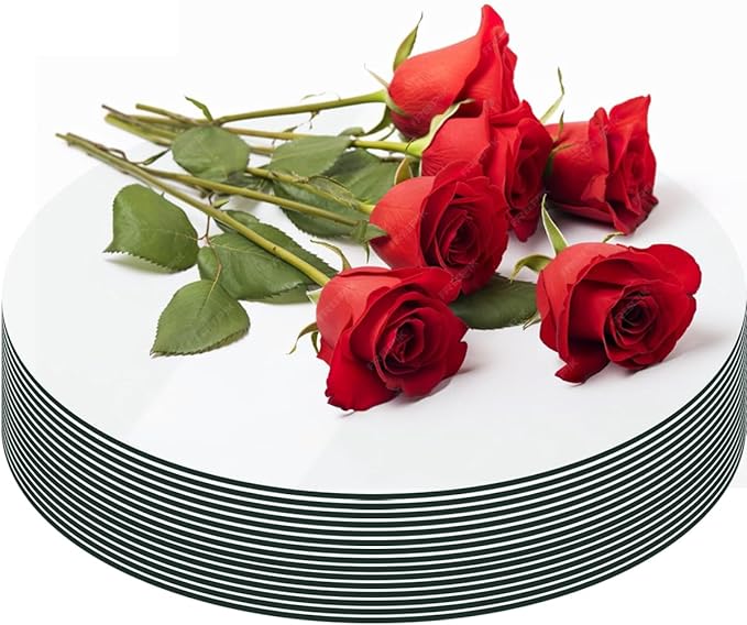 Round Mirror Centerpieces, Acrylic Circular Plates for Table Decoration, 15 Pack, Wedding Party Decor, Candle Tray (8inch)