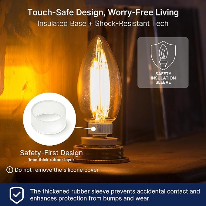 FLSNT 24 Pack LED Candelabra Bulbs 60W Equivalent, B11 Dimmable LED Chandelier Light Bulbs, E12 Base, 2700K Soft White