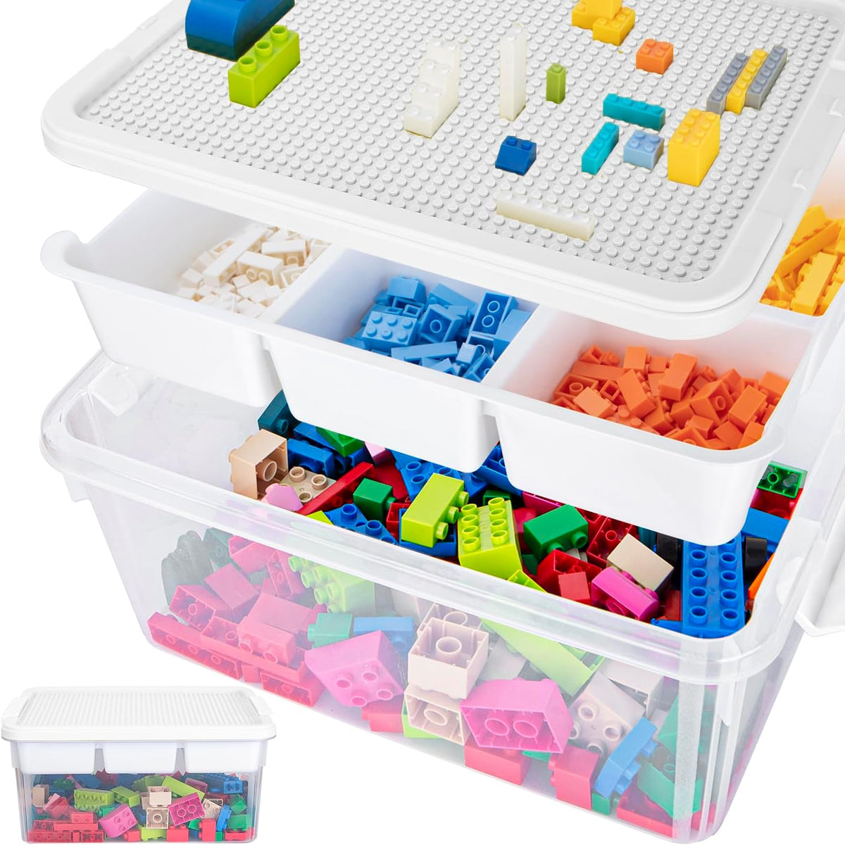 tergoo 17qt multipurpose plastic storage box with baseplate, main product view
