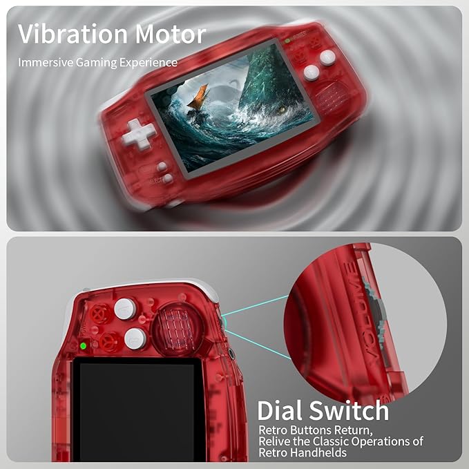 RG34XX Retro Handheld Game Consoles RG34XX Classic Retro Gaming Console 32+64G Card Preloaded Games 5000+ rg34xx Portable Gaming Console Linux 64-bit 3500mAh Battery WiFi Bluetooth HD and TV Output red
