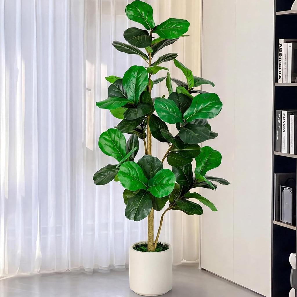 artificial fiddle leaf fig tree 5ft tall faux shown in use