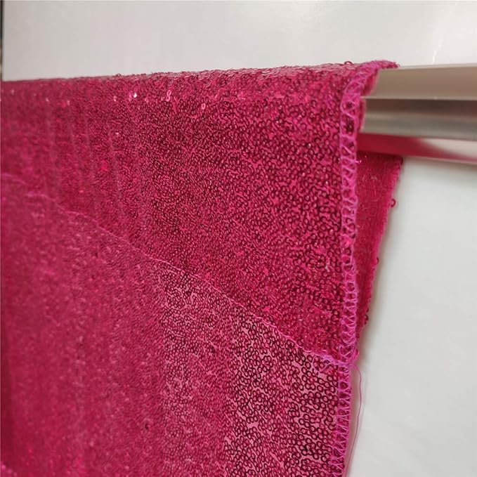 Eternal Beauty Sequin Backdrop Curtains, 2x8 Ft-2 Panels Hot Pink Back Drop for Shimmer Photography Party Wedding Birthday Decor