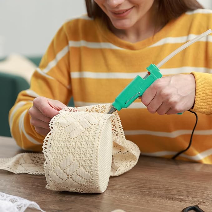 HARFINGTON 10pcs Hot Glue Sticks 0.28" Dia x 7.87" Long EVA Mini Hot Melt Adhesive Glue Stick for Hot Melt Gun Wood Plastic Glass Flowers Fabrics Foam, White