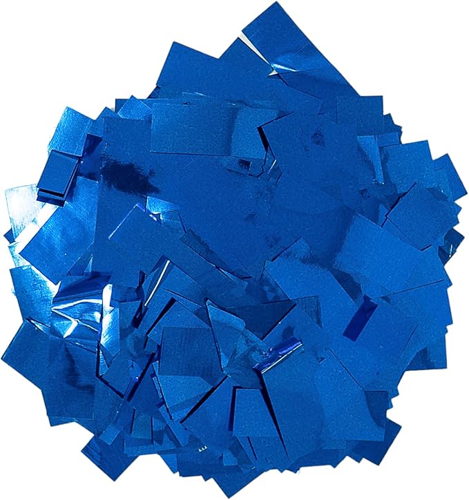 Ultimate Confetti, Rectangular Blue Mylar Shiny Foil Metallic Confetti for Cannon and Launcher use - Gender Reveal Confetti for Wedding, Parties, Mother’s Day and Live Events - 1 lb, 16 oz