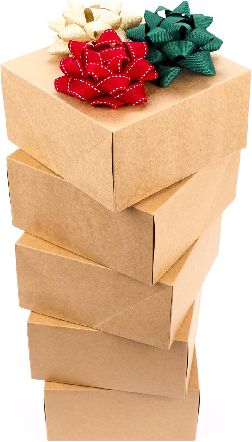 Hallmark 8" Gift Boxes (; Square Kraft) for Valentine's Day, Birthdays, Crafts and More, 5 Count (Pack of 2)