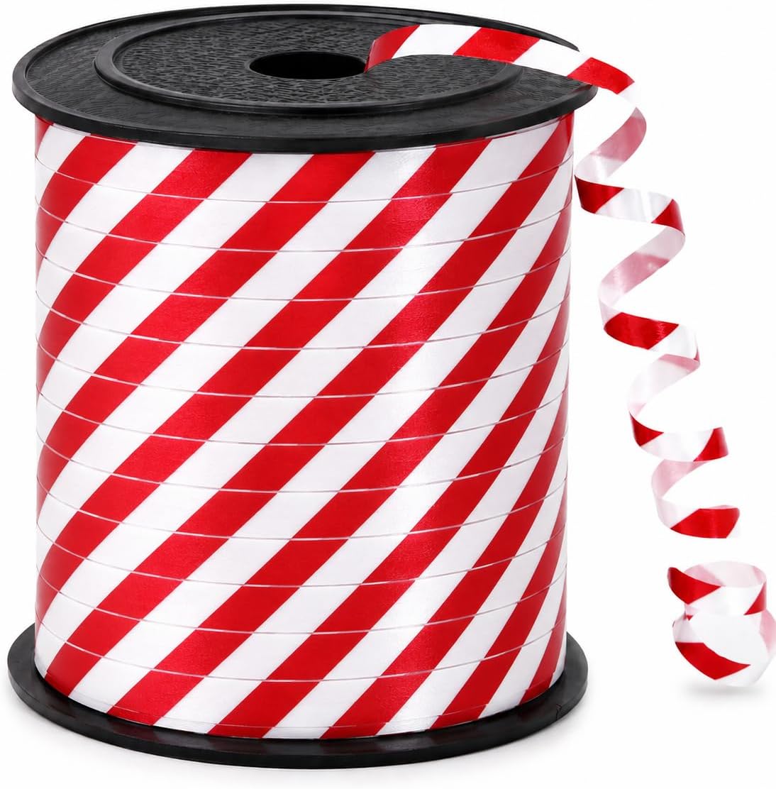 BEISHIDA 250 Yards Red and White Curling Ribbon Balloon String, Balloon Ribbon for Crafts Crimped Curling Ribbon for Gift Warppping Baby Shower Birthday Wedding Christmas Decorations