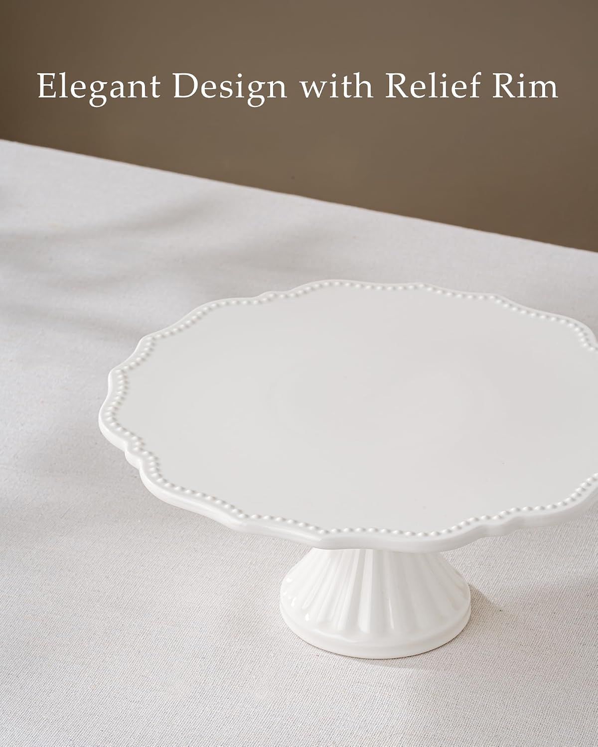 10 Inch Cake Stand, Relief Round Dessert Cake Stand for 8 Inch Cake