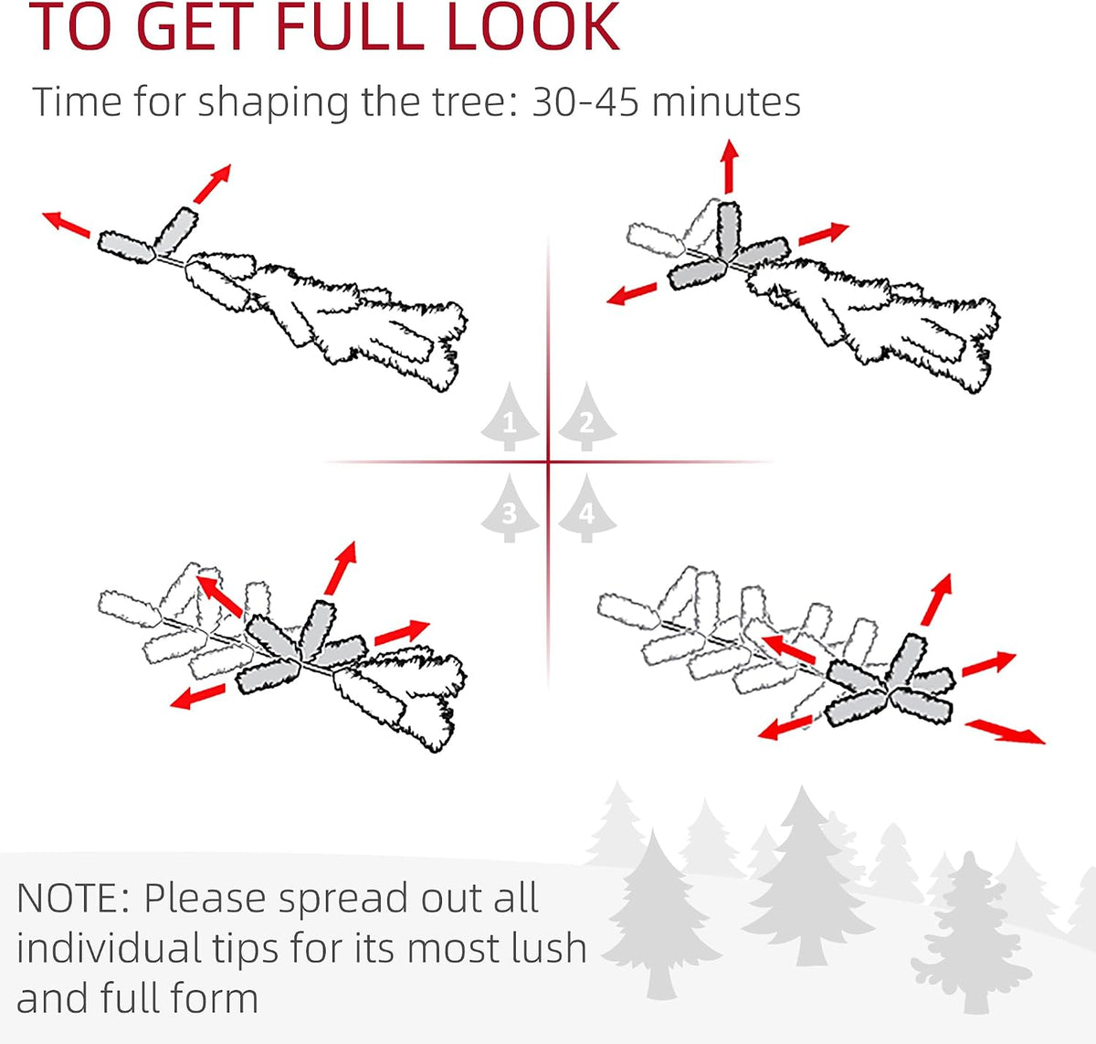 homcom 6ft tall prelit artificial christmas tree with, package contents