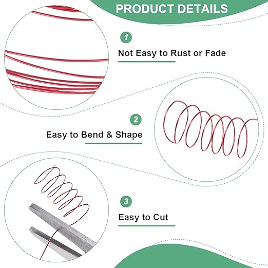 0.3mm Jewelry Wire, 28 Gauge 328FT Craft Wire Copper Beading Wire for Jewelry Making/Planting/Weaving/DIY Crafting, Soft Metal Wires [100M, Red]
