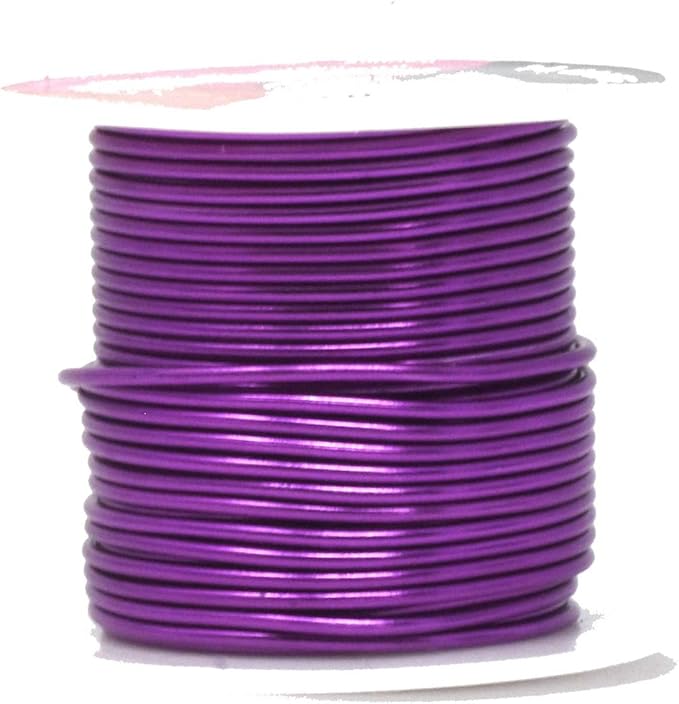 Mandala Crafts 14 Gauge Anodized Aluminum Craft Wire for Jewelry Making – 330 FT Colored Flexible Silver Copper Gold True Blue Purple Pink Wire - Bendable for Bonsai Armature Crafting Sculpting