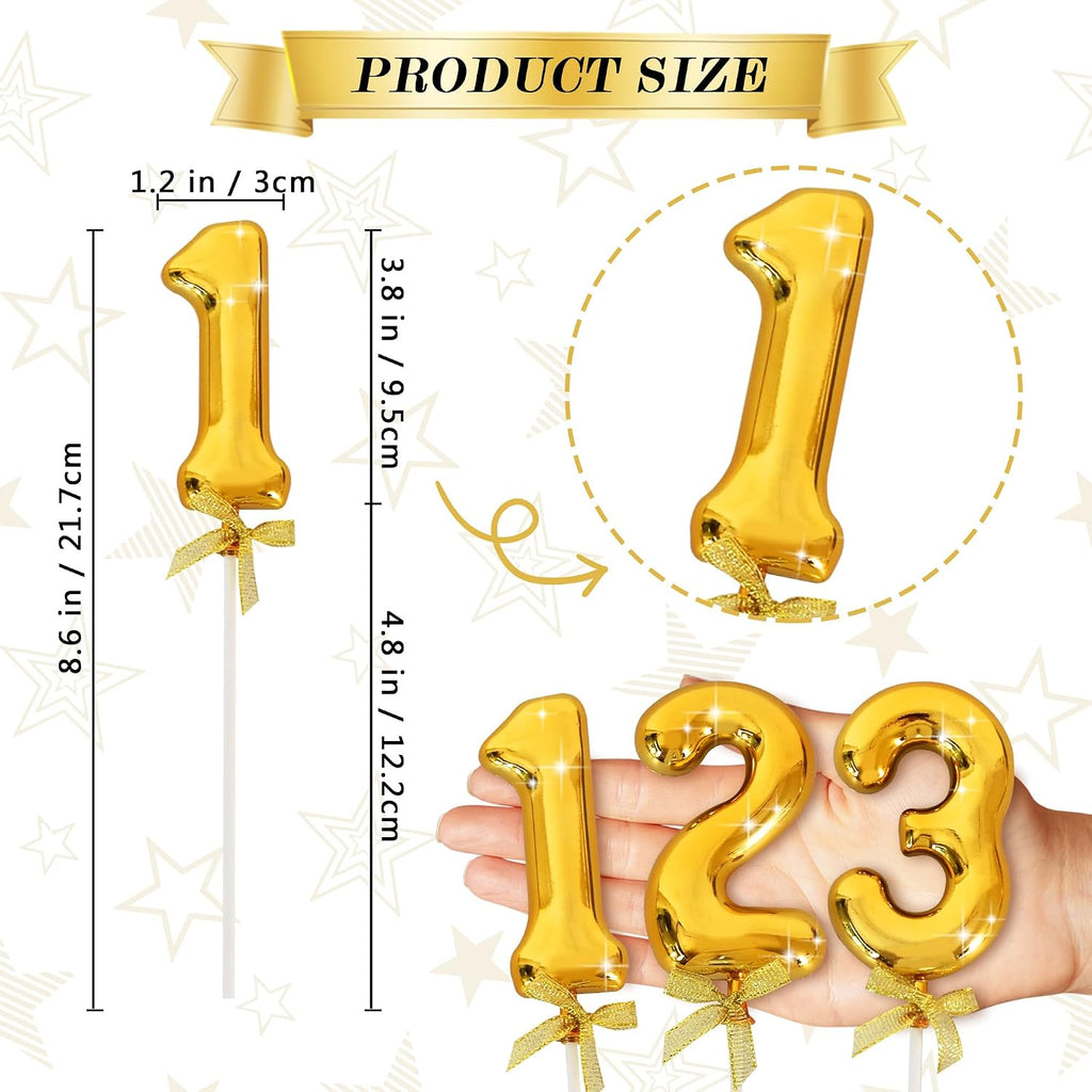 BEISHIDA 3D Number Cake Topper Gold 1 Numbers Happy Birthday Cake Topper 1st Birthday Cake Toppers for Party Wedding Anniversary Decorations(1Pcs Only)