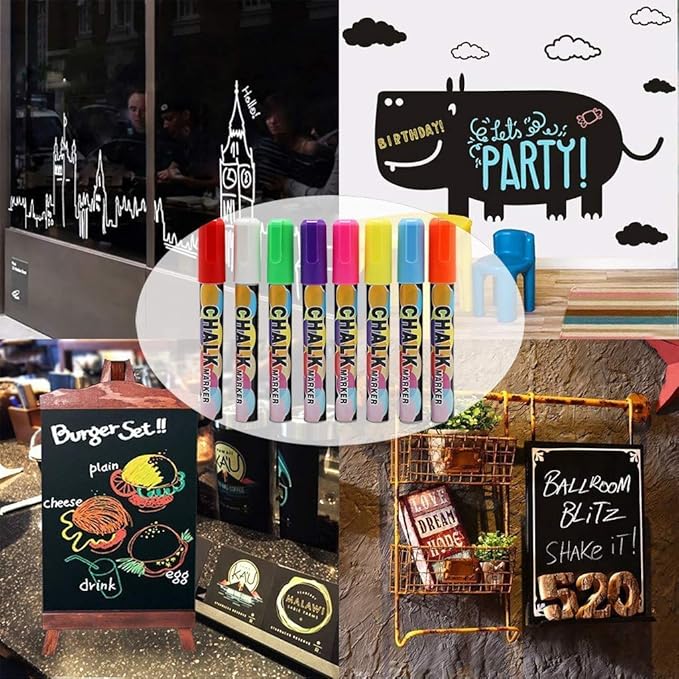 Tabletop Chalkboard Sign with Easel (11x13) + 8 Brilliant Liquid Chalk Markers | Rustic Brown, Melamine, Hand Crafted Sweetheart Frame - Multipurpose Small Chalkboard Sign