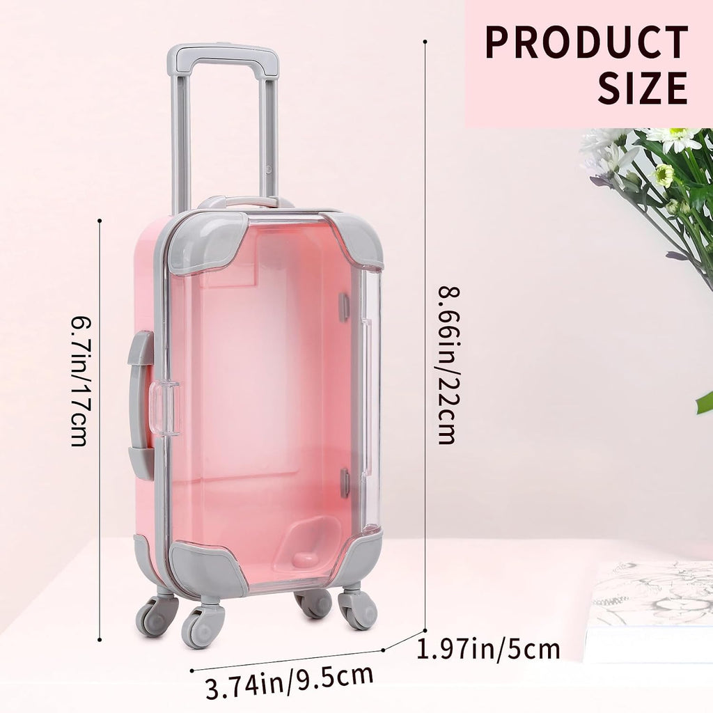 AIOMOB 10 Pack Pastel Mini Suitcase Party Favor Gift Box Plastic False Eyelashes Packaging Luggage Box for Travel Wedding Bachelorette Party Bridesmaid Bridal Shower Favors Decorations