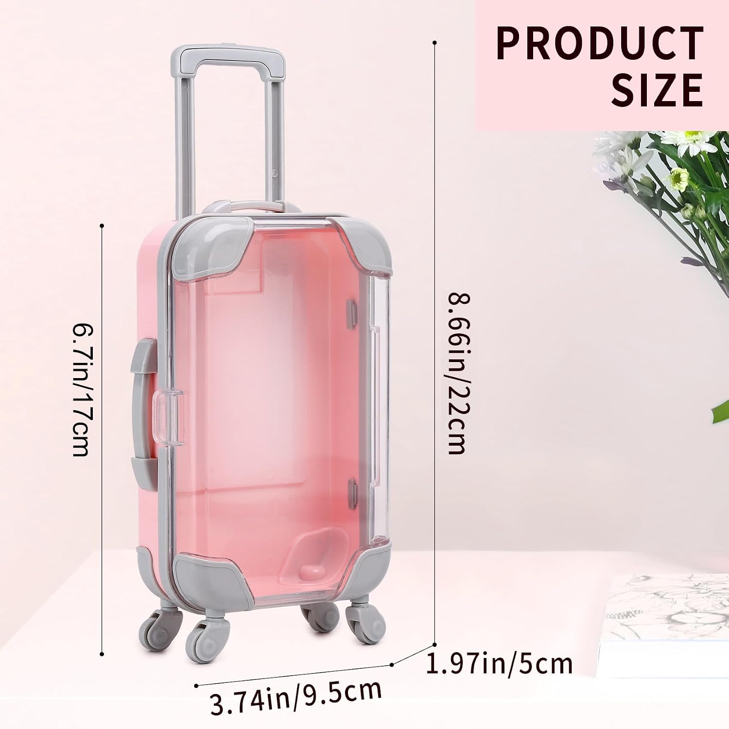AIOMOB 10 Pack Pastel Mini Suitcase Party Favor Gift Box Plastic False Eyelashes Packaging Luggage Box for Travel Wedding Bachelorette Party Bridesmaid Bridal Shower Favors Decorations