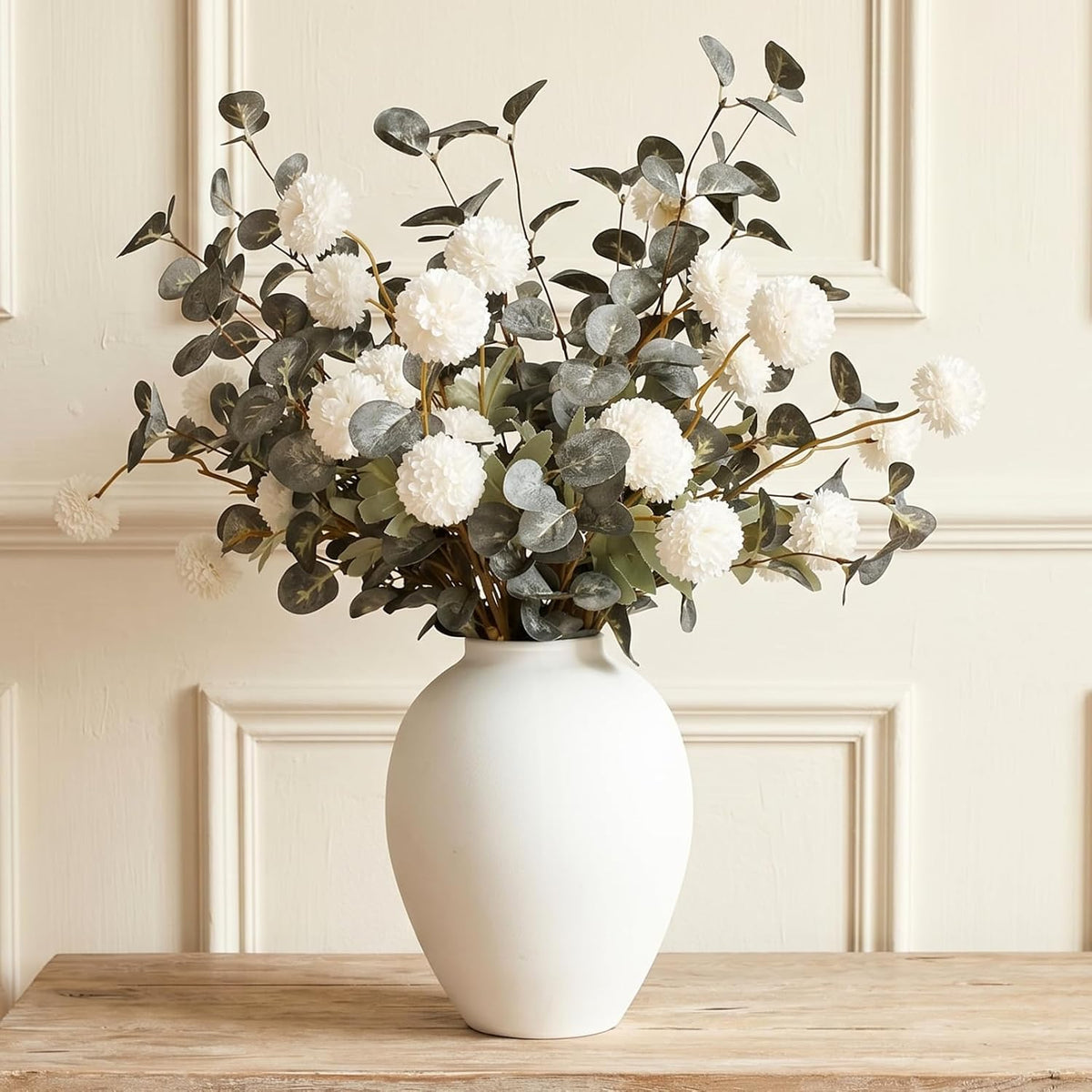 artificial floral arrangements with vase, centerpiece for dining, main product view
