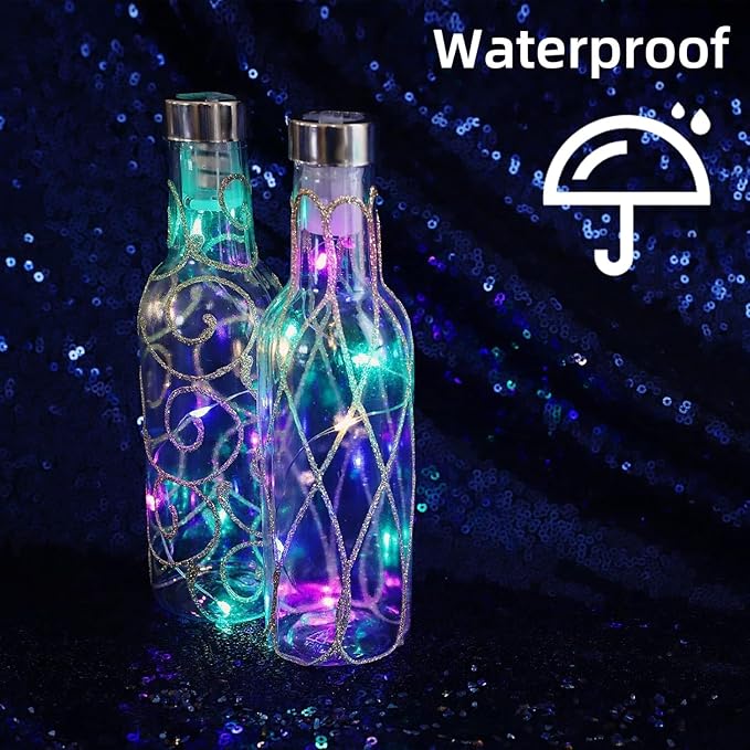 LAMPHOME 6 Pack Easter Fairy Lights Battery Operated - 7ft 20 LED Copper Wire Mini String Light Firefly for Mason Jars DIY Crafts Christmas Wedding Party Centerpiece Table Easter Decor,Multicolor