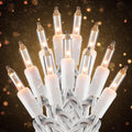 21ft White Wire Clear Bulb String Lights UL Certified | Classic warm glow for Christmas, wedding, patio. UL588 certified. IP44 waterproof. Connect up to 5 sets.