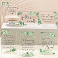 Weysat 6 Pcs Clear Acrylic Wedding Signs for Reception and Ceremony 5'' x 7'' Wedding Signage with Stand in Loving Memory Table Decorations Cards and Gifts Guestbook Reserved Table Sign(Elegant Style)