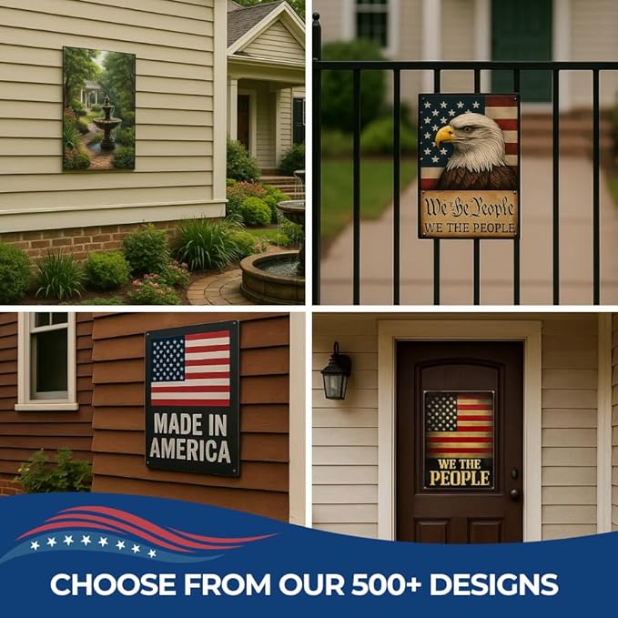 Custom Metal Signs By DC for Outdoor Use – Heavy Duty 1mm Thick Personalized Metal Sign | Vintage Outdoor Wall Art, Yard Decor, Street, Garage & Garden Signs | Multiple sizes | Made in USA