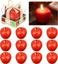 Tondiamo 12pcs Apple Candle Artificial Creative 3D Apple Shaped Candles Rosh Hashanah Party Wax Candle Gifts for Christmas Birthday Wedding Party Home Table Decor Mother Gifts (Red)