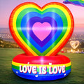 kooy 5ft rainbow heart pride inflatables outdoor decorations, main product view