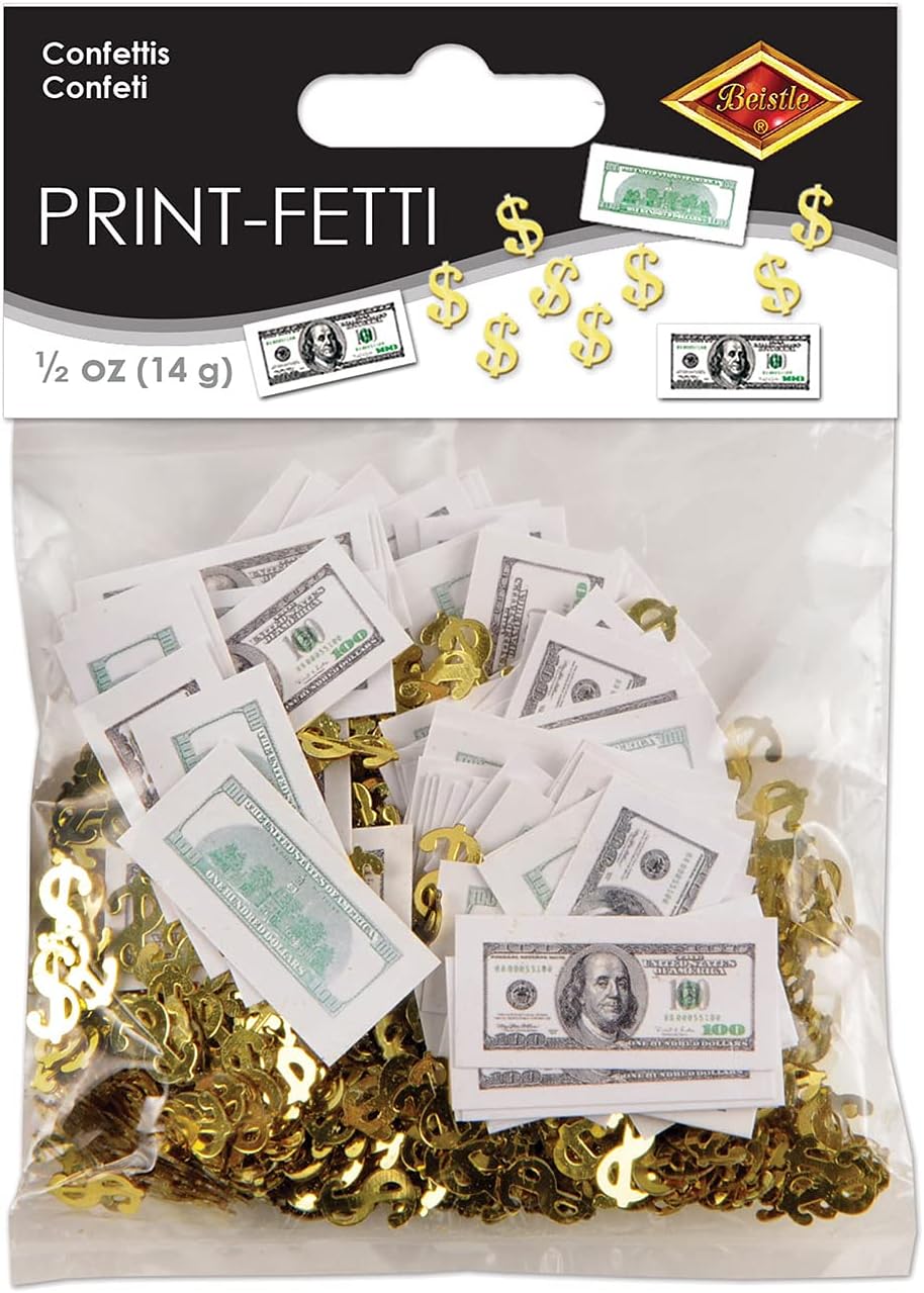 Big Bucks Print-Fetti Party Accessory (1 count) (.5 Oz/Pkg)