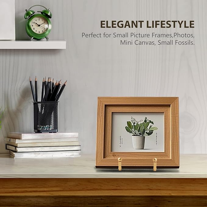 DIDUDIDU Plate Holder Easel Display Stand - Metal Plate Stands for Display - Tabletop Picture Stand - Gold Iron Easels for Display Pictures | Photo Frames | Book | Decorative Plates | Plaque