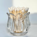 Match Holder with Striker x 3, Glass Matches Holders for 3.5 Inch,Match Box,Matchstick Holder Jar for Scented Candle on Dining Table Fireplace Bathroom Decoration, Not Include Matches