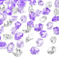 DomeStar 150PCS Fake Ice, Vase Filler Purple Fake Diamonds Plastic Clear Gems Crystals for Table Scatter Decoration