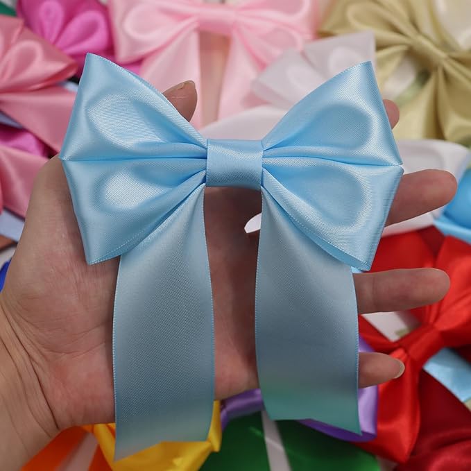 Sky Blue Solid Satin Ribbon 1-1/2 Inch 25 Yards Solid Polyester Fabric Ribbon for Gift Wrapping Wedding Christmas Baby Shower Birthday Party Decoration Handmade Immortal Flower Craft