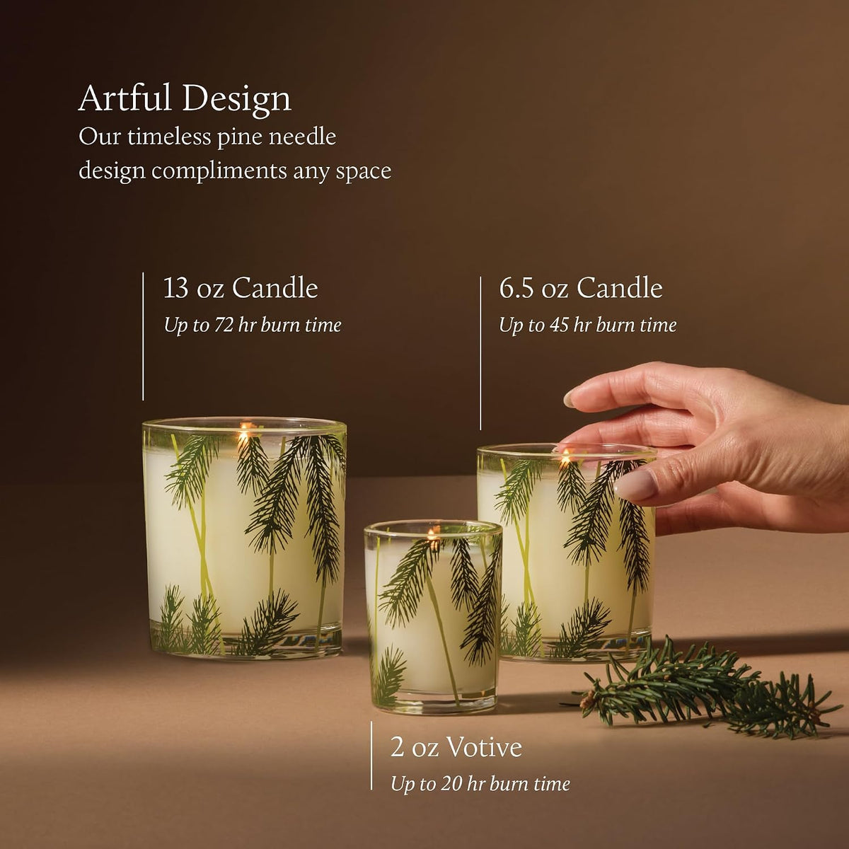 Thymes Frasier Fir Pine Needle Candle – Holiday Candles for Home Scented with...