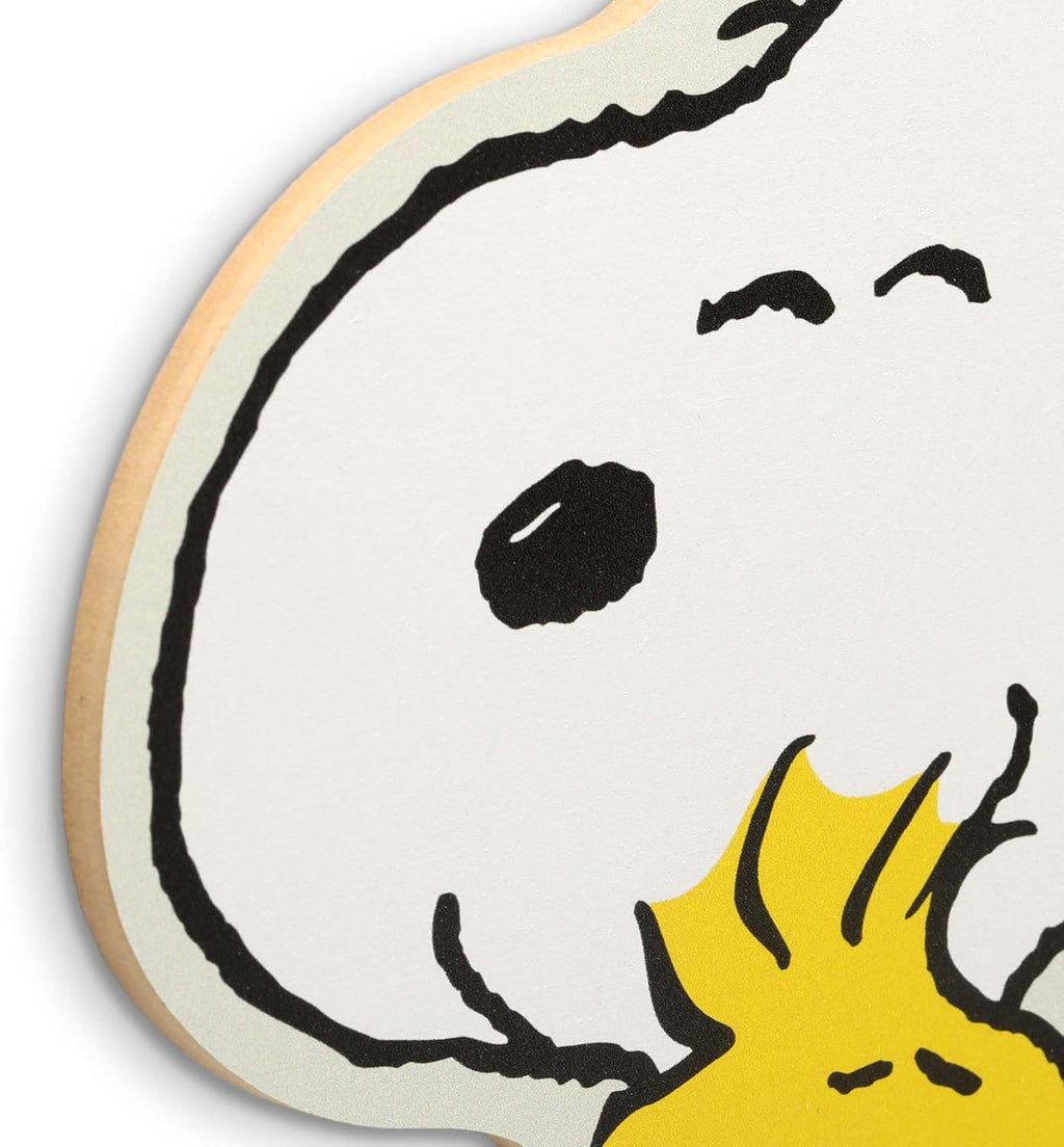 Open Road Brands Peanuts Snoopy and Woodstock Hug Wood Wall Decor - Fun Snoopy Wall Art for Kids' Bedroom or Play Room