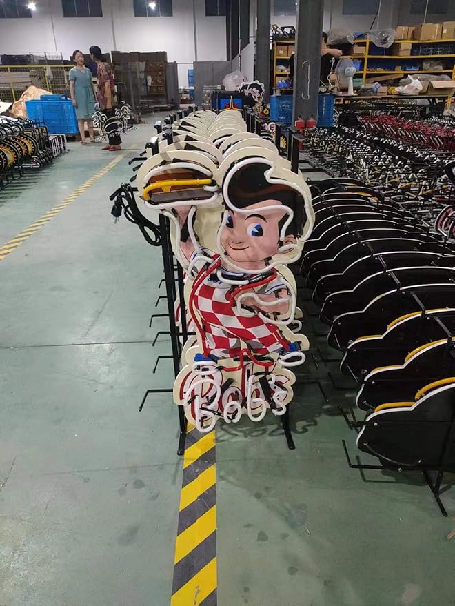 Neon Signs for Wall Decor Compatible For Bob's Big Boy Restaurant Burger Sign Light Lamp With Hd Vivid Printing Tech Artwork Absbvvvd Neon Glass Tubing