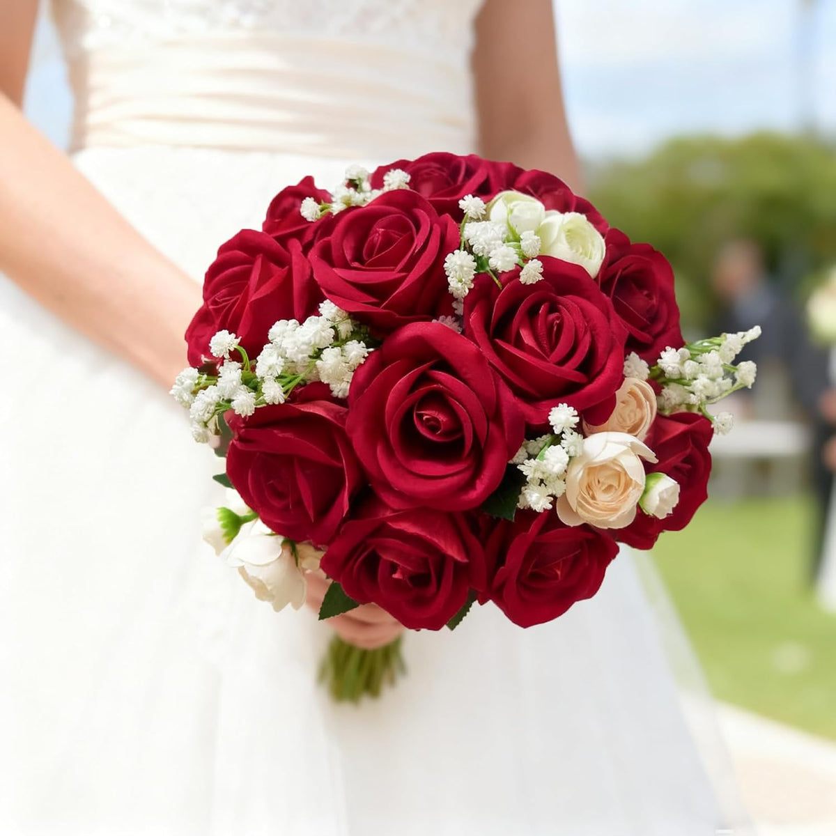 red fake roses artificial flowers bulk fake flowers on a desk or shelf