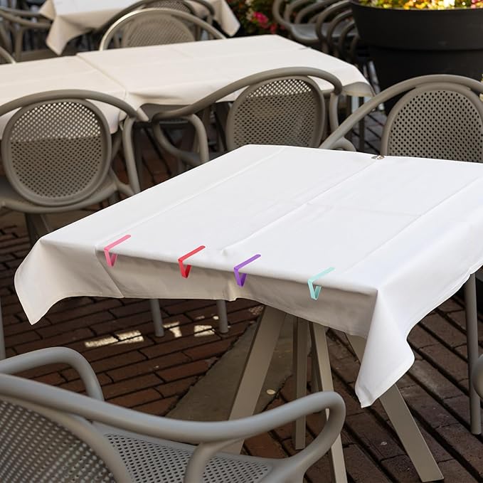 uxcell 8 Pack Tablecloth Clips, Stainless Steel Table Cloth Cover Clamps, 2.56" x 2.68" Windproof Holder Clips for Home Party Picnic Wedding Camping Dining Tables, Blue Green