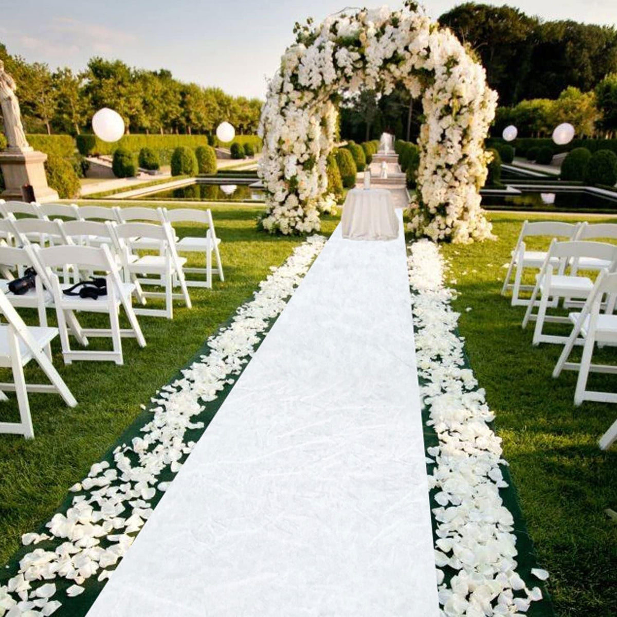 White Aisle Runner for Wedding Ceremony Velvet Aisle Runner Rug 5x20FT Carpet...