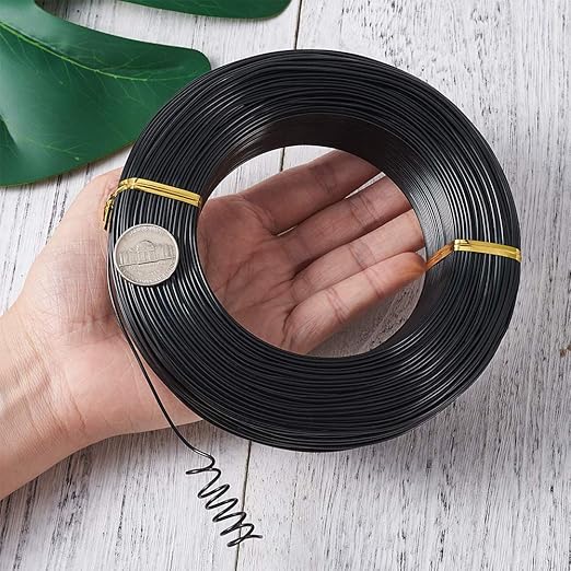 Fashewelry 459 Feet 17 Gauge Aluminum Wire Black Bendable Metal Craft Wire for Beading Jewelry Craft Making (1.2mm)