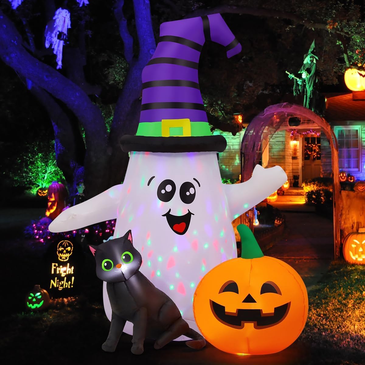 goosh 5ft inflatable halloween cute ghost with the, main product view