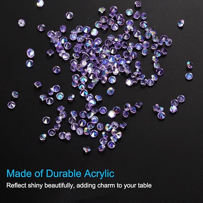 PATIKIL 14000Pcs Wedding Table Scatter Confetti Crystals 3mm Acrylic Diamonds Vase Fillers Gems for Table Centerpiece Decorations Bridal Shower Party, Purple AB