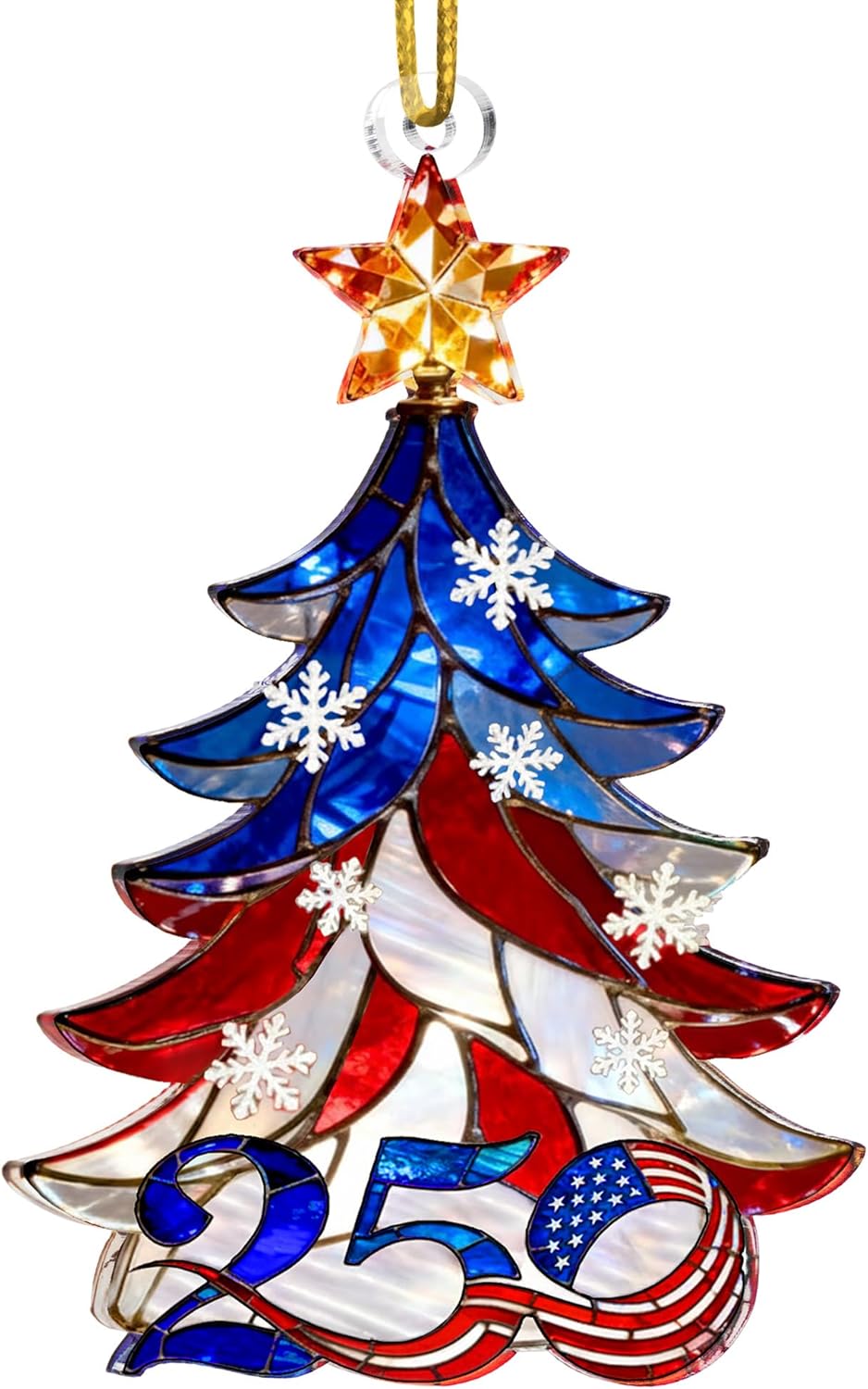 250 Anniversary USA Ornament, 2D Acrylic America Merchandise 250, Christmas in July Decorations, Christmas Decorations, USA 250th Anniversary, USA 250th Birthday Gifts
