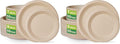 GreenWorks 7 inch and 9 inch Heavy-duty Compostable Plates (each 50 Count), 100 Count Unbleached Disposable Paper Plates (Pack of 2)