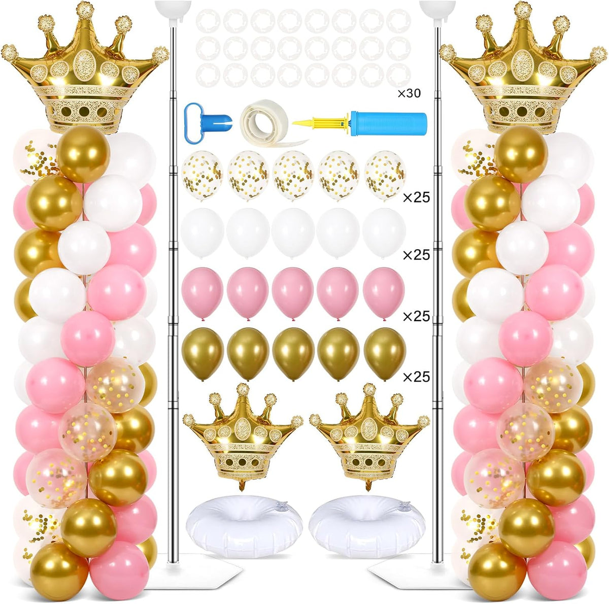2 sets princess balloon column stand kit adjustable, main product view