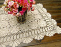 Cotton Handmade Crochet lace Table Runners Rectangular Tablecloth Doilies Doily Table Dresser Scarf Décor,19x27Inch,Beige