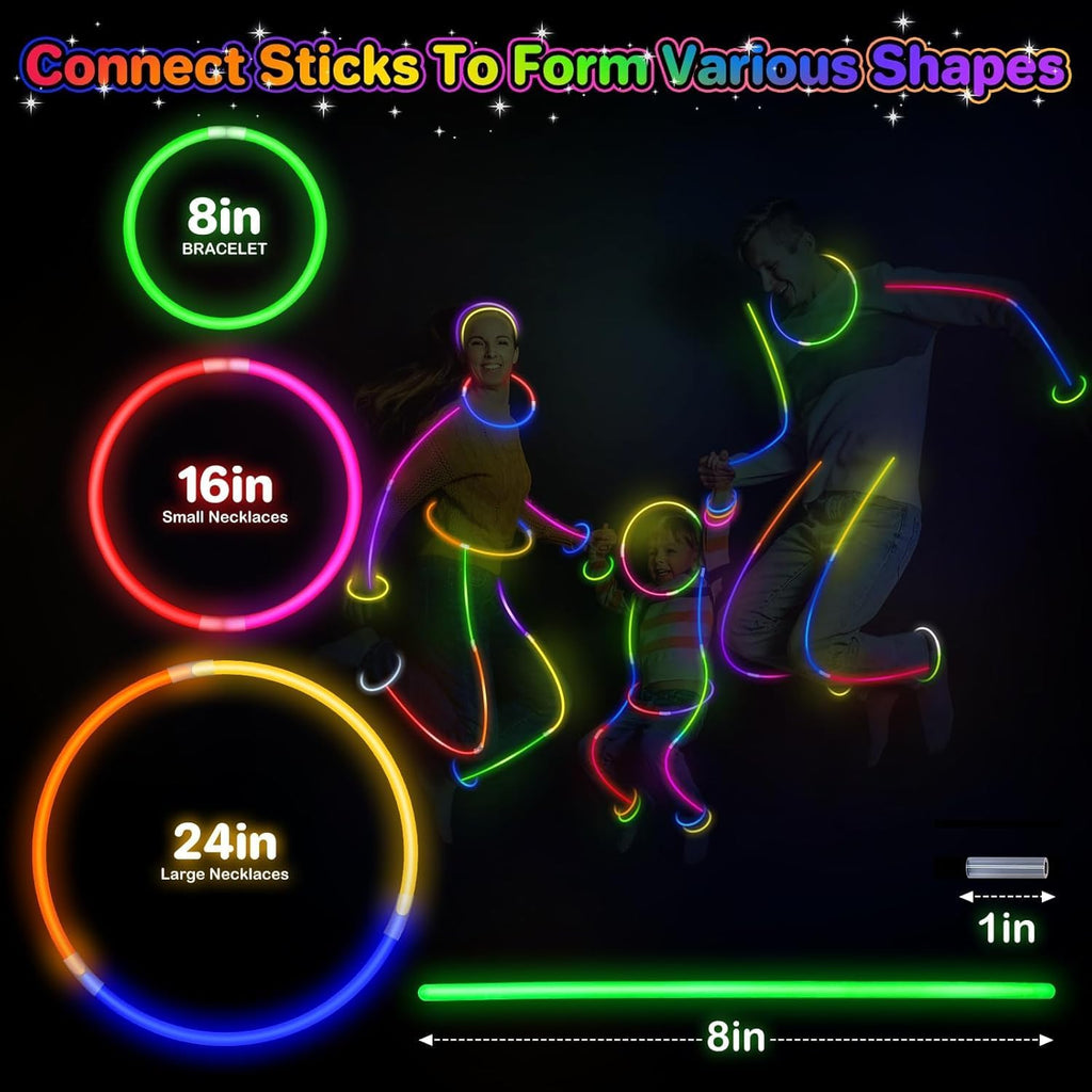 SpringFlower 100 PCS Glow Sticks Bulk Party Favors, 8" Glow in the Dark Party Supplies, Light Sticks for Party Favors Glow Necklaces and Bracelets for Kids or Adults