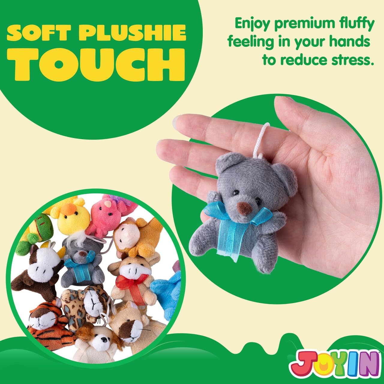 JOYIN 36 Pack Mini Animal Plush Toy Assortment (36 Units 3" Each),Bulk Stuffed Animals Party Favors for Kids, Small Animals Plush Keychain Decoration, Carnival Prizes, Birthday Treasure Box Toys