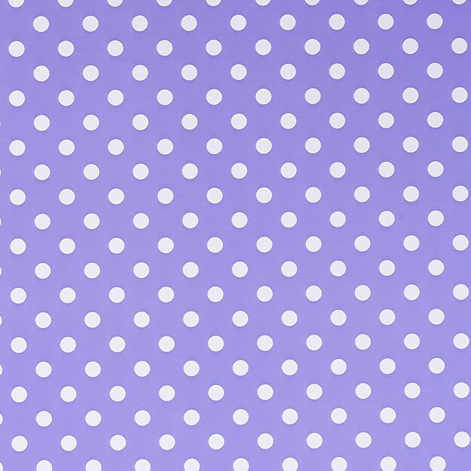 WRAPAHOLIC Reversible Wrapping Paper - Mini Roll - 17 Inch X 33 Feet - Light Purple and Polka Dot Design for Birthday, Holiday, Wedding, Baby Shower