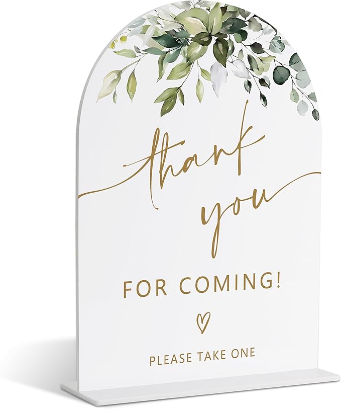 Thank You for Coming, Gift Table Sign, Greenery Gold Bridal Shower Decorations, Wedding Signs for Ceremony and Reception, Engagement Decor, Wedding Table Acrylic Decor, Bachelorette Party Favors - 23